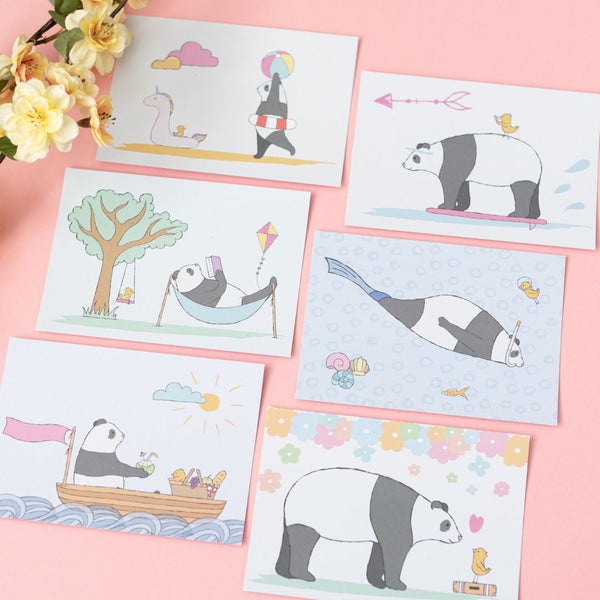 Panda Postcards Set of 6-Postcards-Under the Rowan Trees-