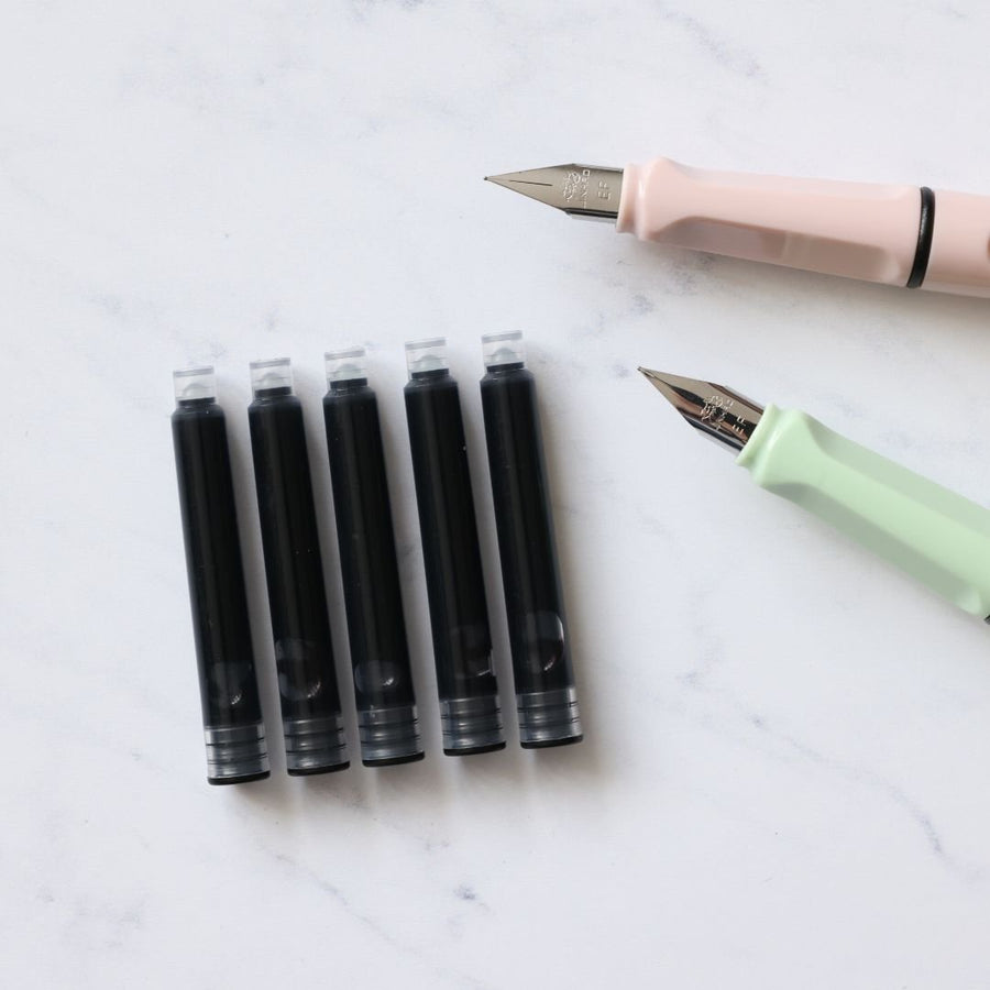Pastel Fountain Pen-Pens-Jinhao-5 Black Cartridges