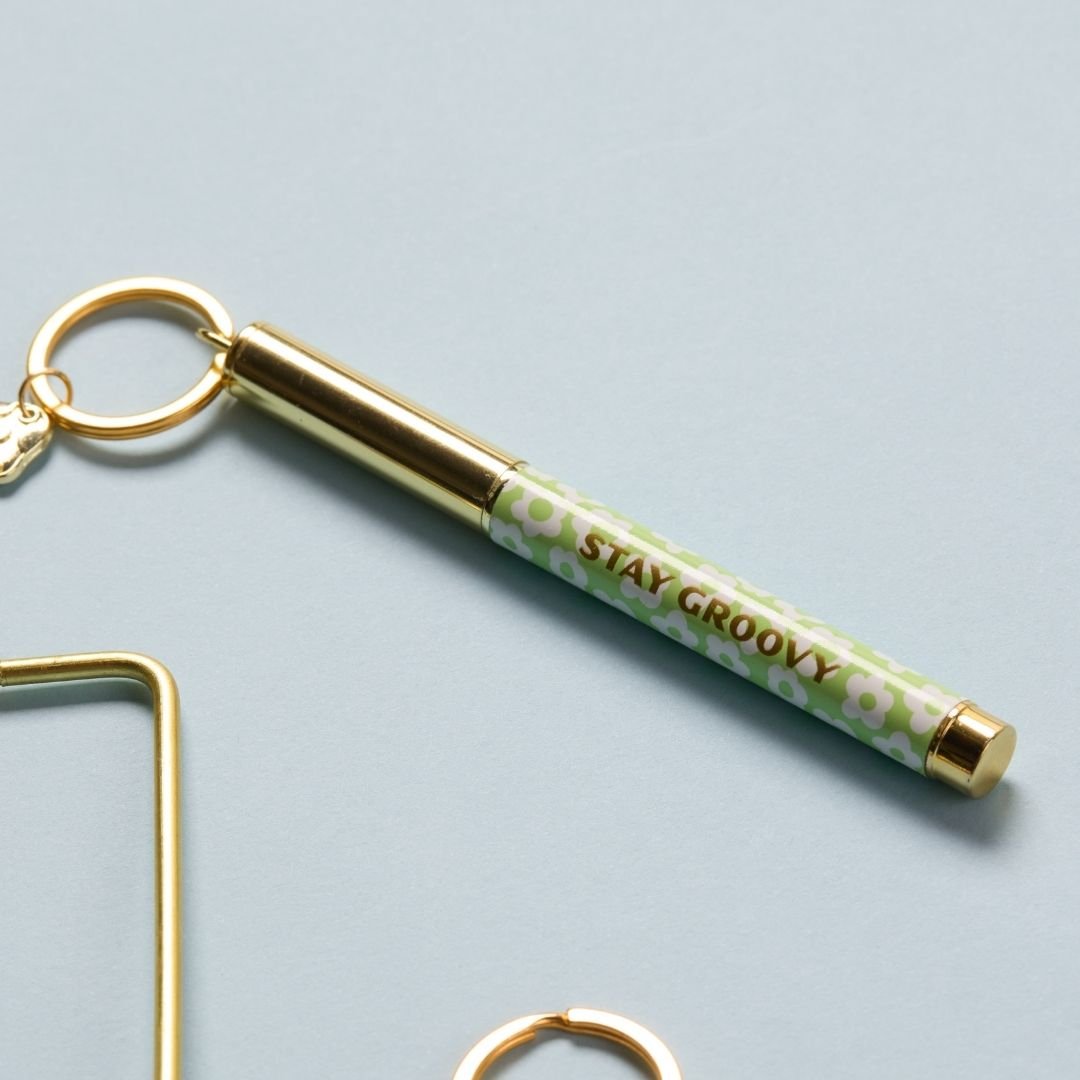 Pen Keychain - Stay Groovy - Designworks Collective - Under the Rowan Trees