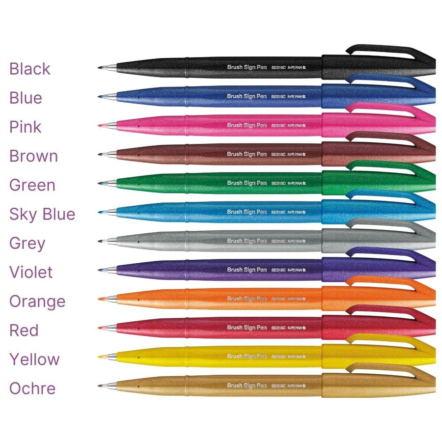 Pentel Brush Sign Pen Individually - Coral Orange - Pentel