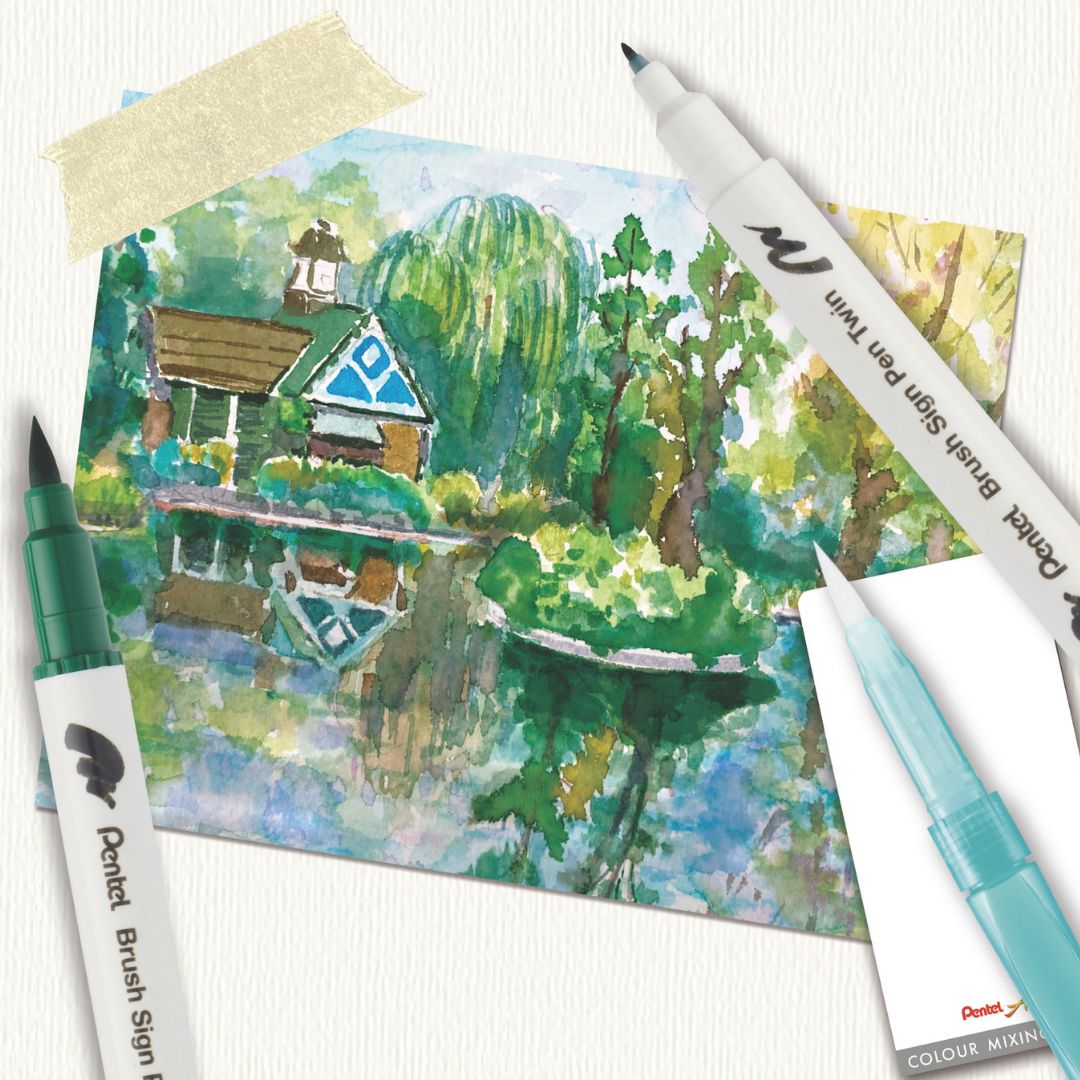 Pentel Brush Sign Pen Twin Expressive Set - Landscape - Pentel