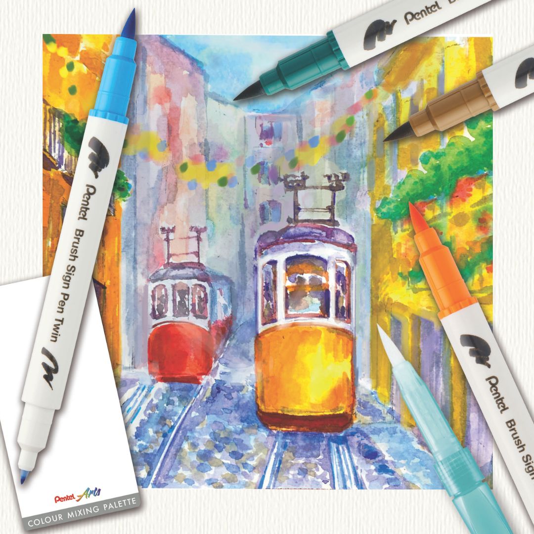 Pentel Brush Sign Pen Twin Expressive Set - Landscape - Pentel