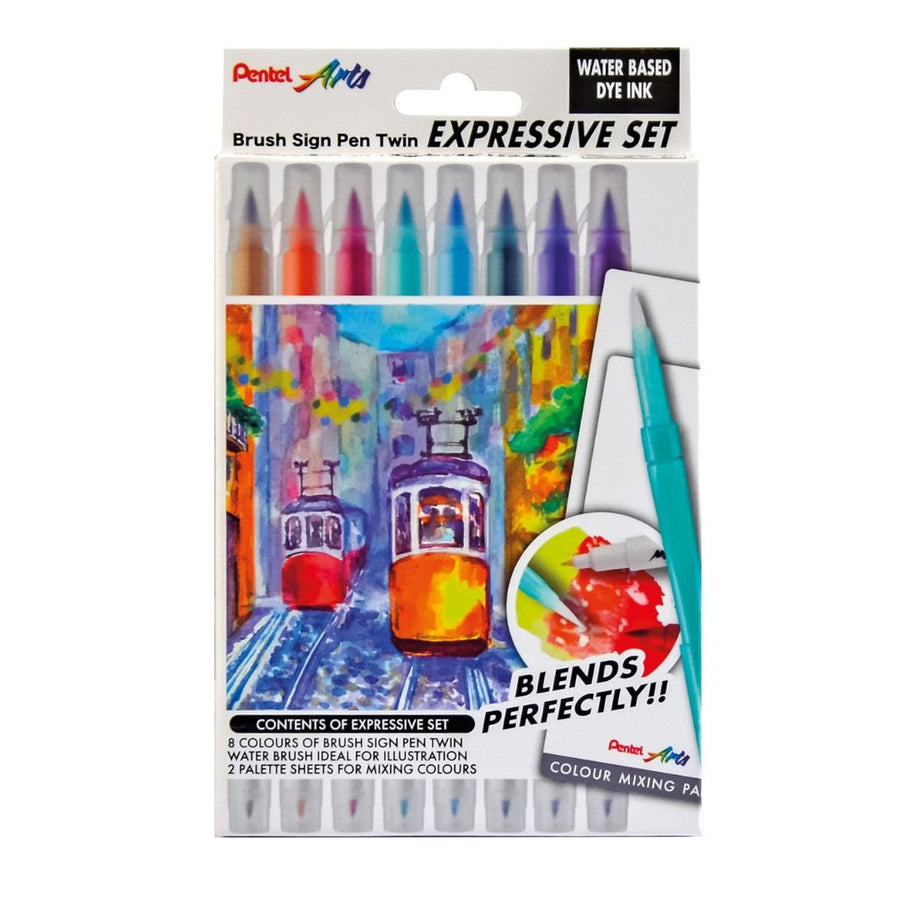 Pentel Brush Sign Pen Twin Expressive Set - Landscape - Pentel
