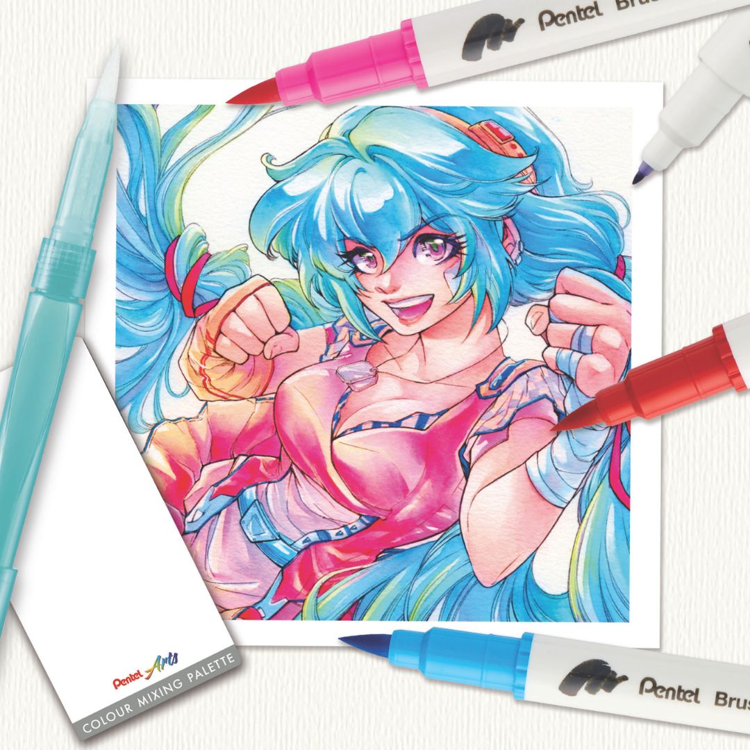 Pentel Brush Sign Pen Twin Expressive Set - Manga - Pentel