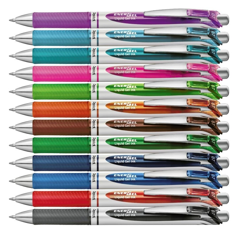 Pentel Energel Retractable 07 Pack of 12 Hard Case-Pens-Pentel-