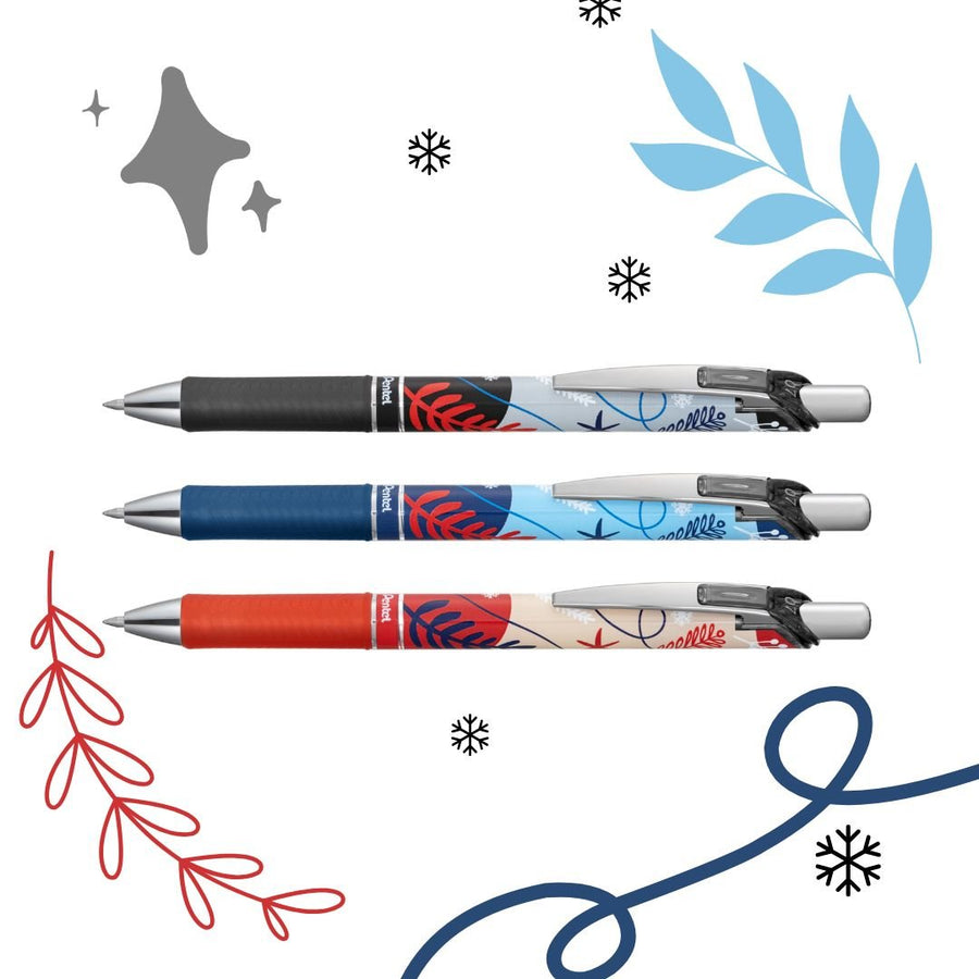 Pentel EnerGel Retractable Winter Limited Edition - Red - Pentel