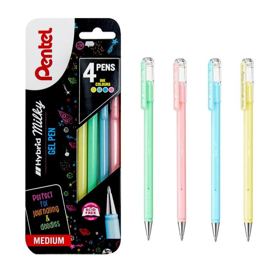 Pentel Hybrid Milky Gel Pens Set of 4 - Pentel