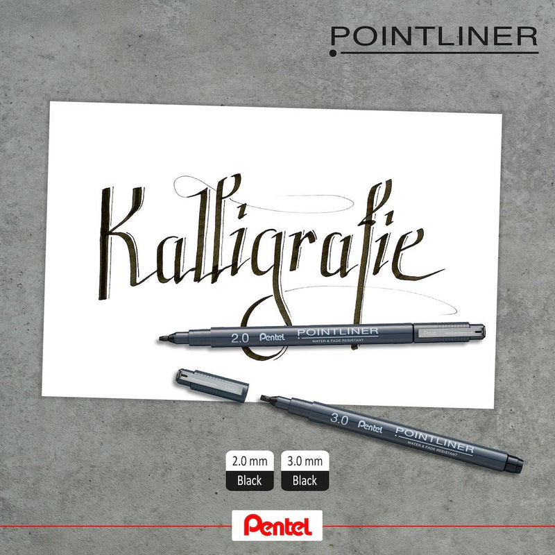 Pentel Pointliner Black S20P-Pens-Pentel-0.03mm