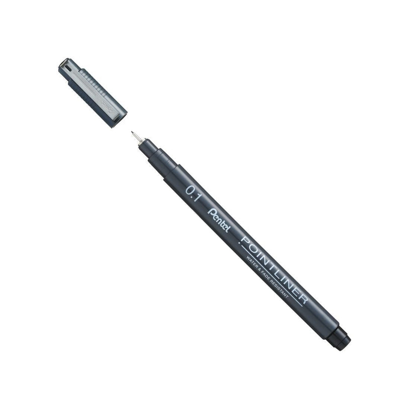 Pentel Pointliner Black S20P-Pens-Pentel-0.1 mm