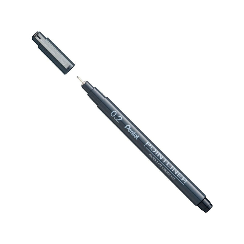 Pentel Pointliner Black S20P-Pens-Pentel-0.2mm