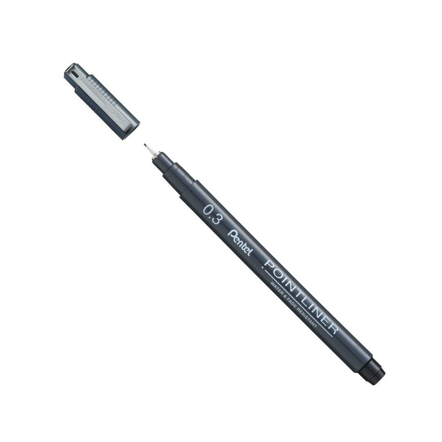 Pentel Pointliner Black S20P-Pens-Pentel-0.3mm