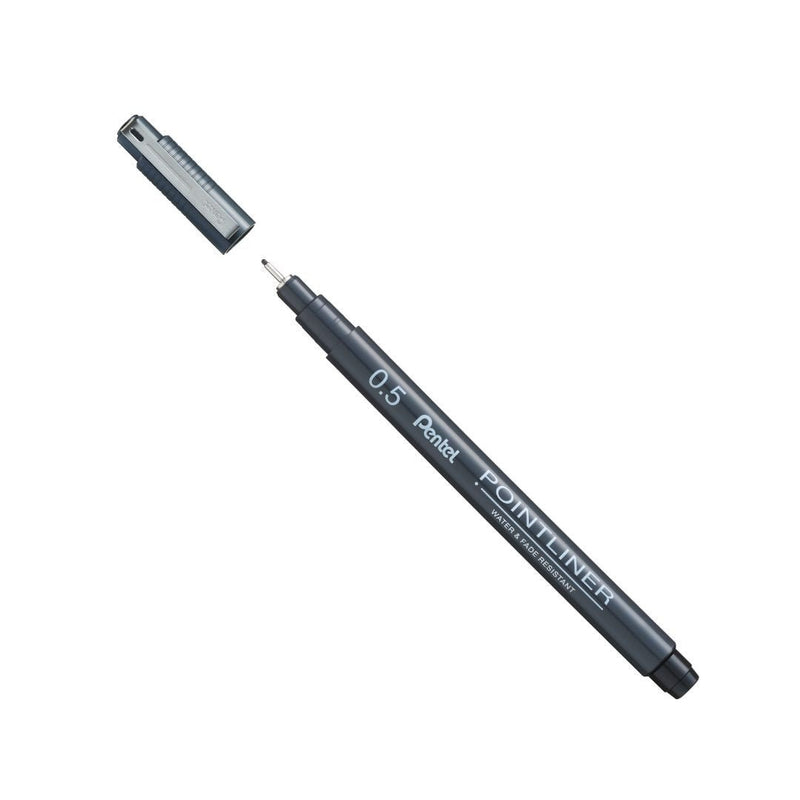 Pentel Pointliner Black S20P-Pens-Pentel-0.5mm