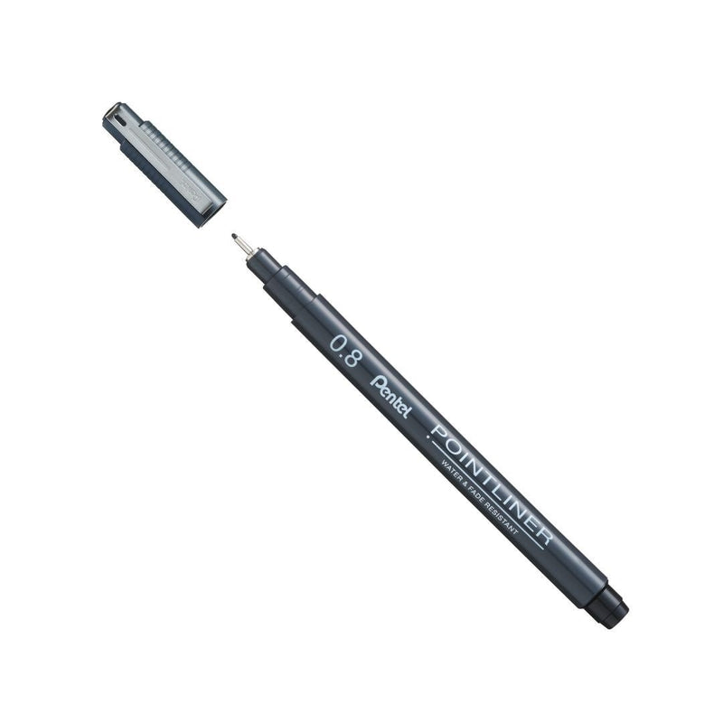 Pentel Pointliner Black S20P-Pens-Pentel-0.8mm