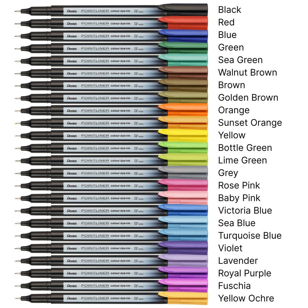 Pentel Pointliner Colour Fineliner - Black - Pentel