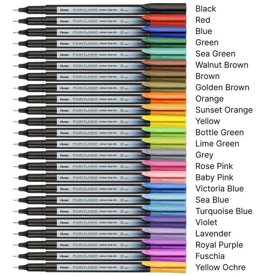 Pentel Pointliner Colour Fineliner - Black - Pentel
