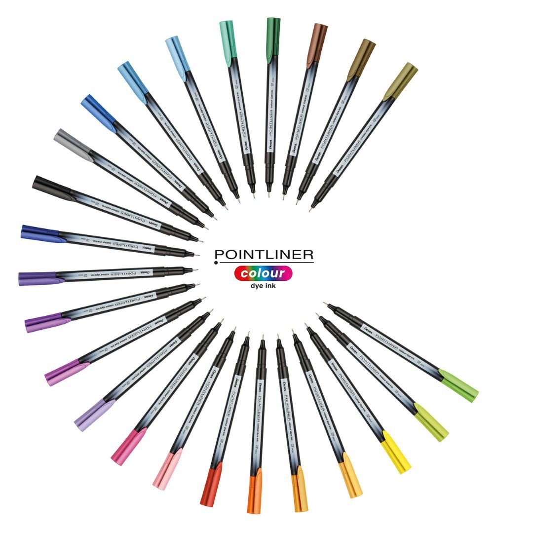 Pentel Pointliner Colour Fineliner - Black - Pentel