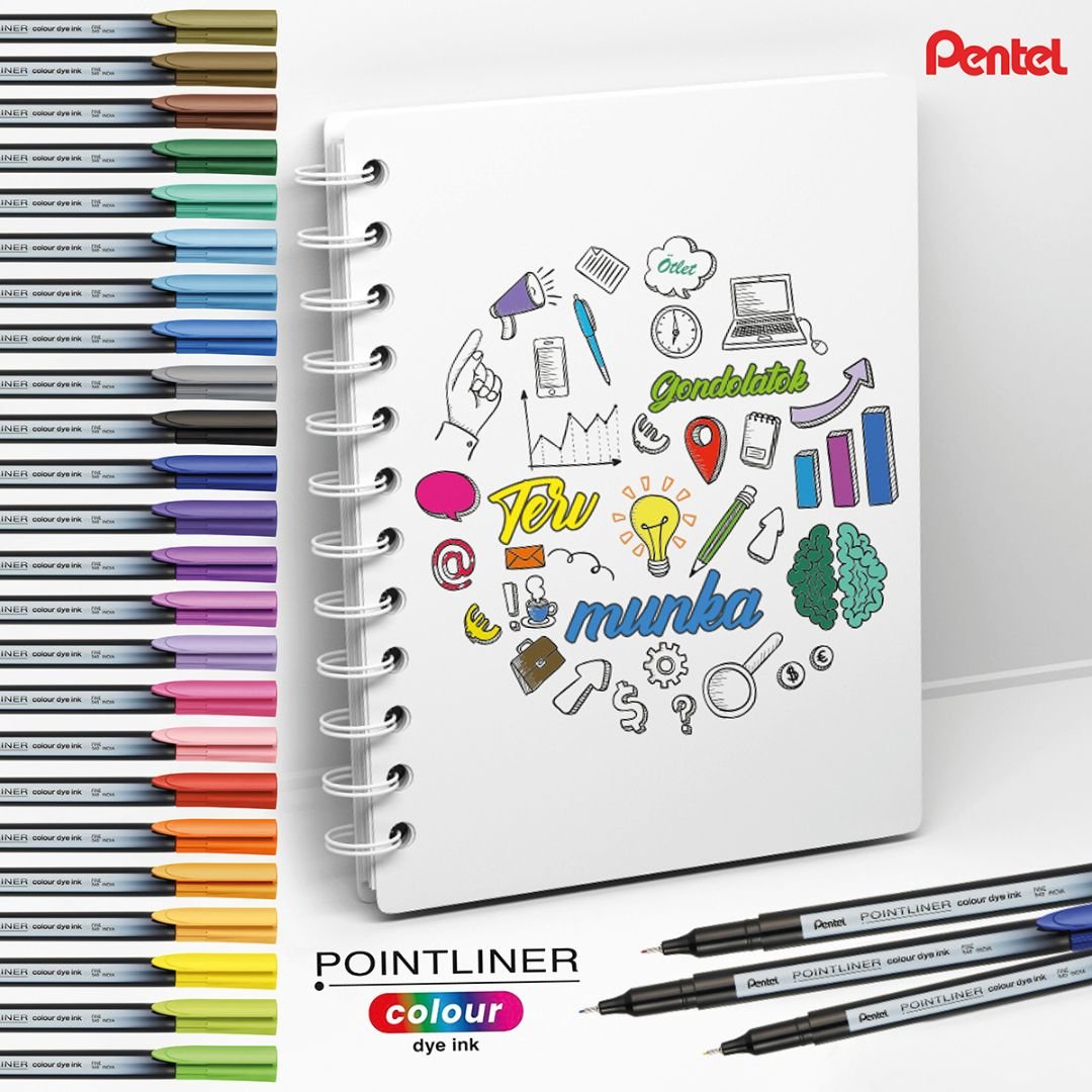Pentel Pointliner Colour Fineliner Sets - Six - Pentel