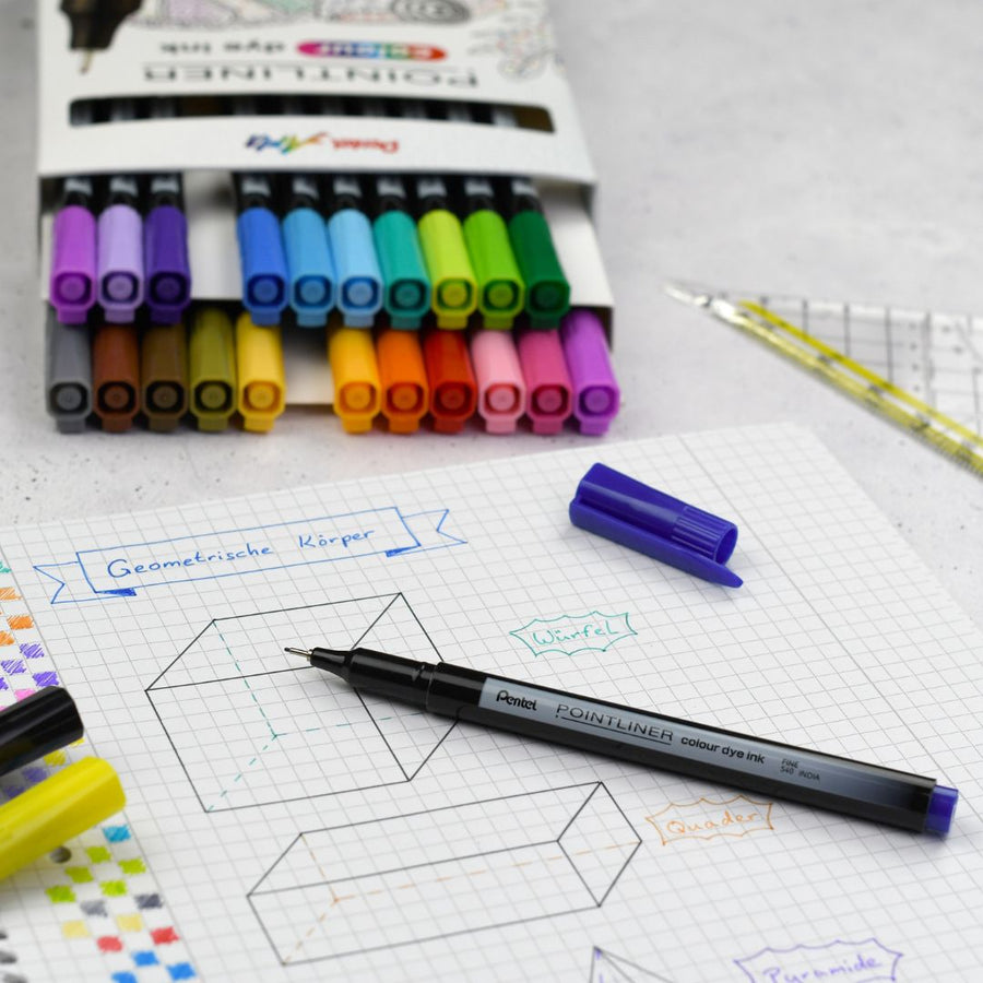 Pentel Pointliner Colour Fineliner Sets - Six - Pentel