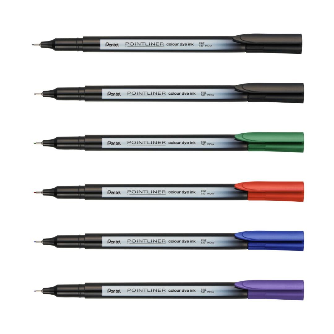 Pentel Pointliner Colour Fineliner Sets - Six - Pentel