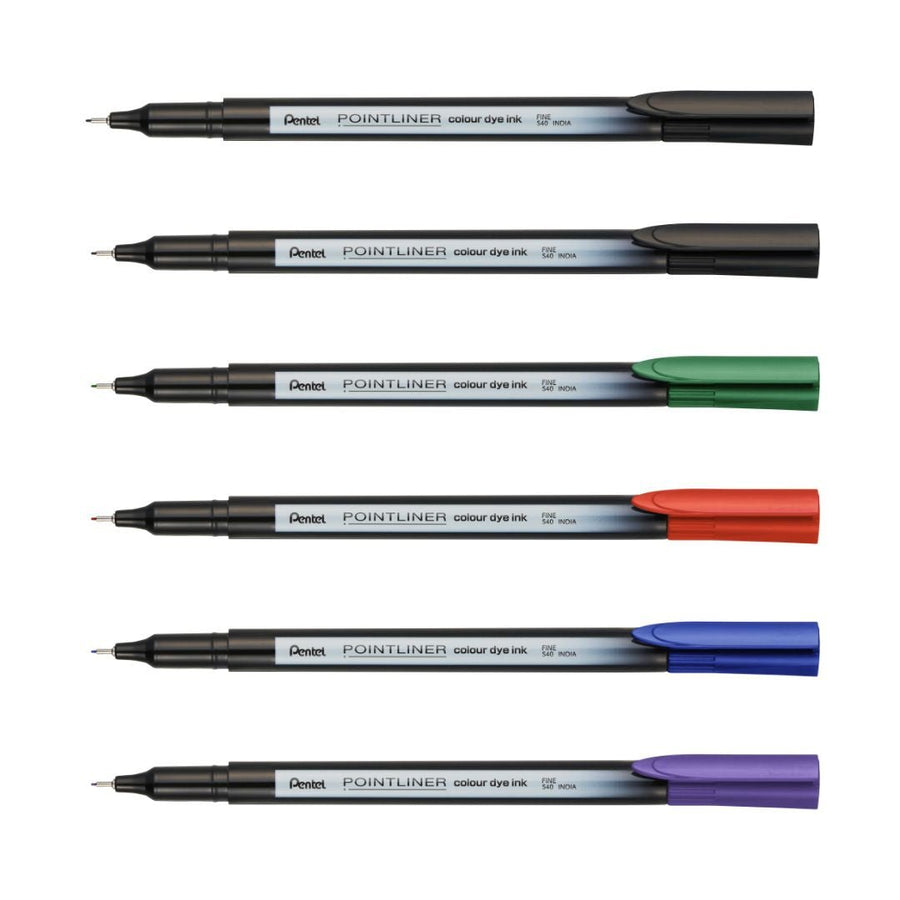 Pentel Pointliner Colour Fineliner Sets - Six - Pentel