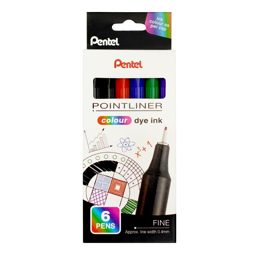Pentel Pointliner Colour Fineliner Sets - Six - Pentel