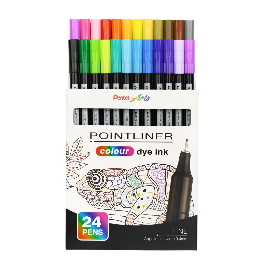 Pentel Pointliner Colour Fineliner Sets - Twenty Four - Pentel