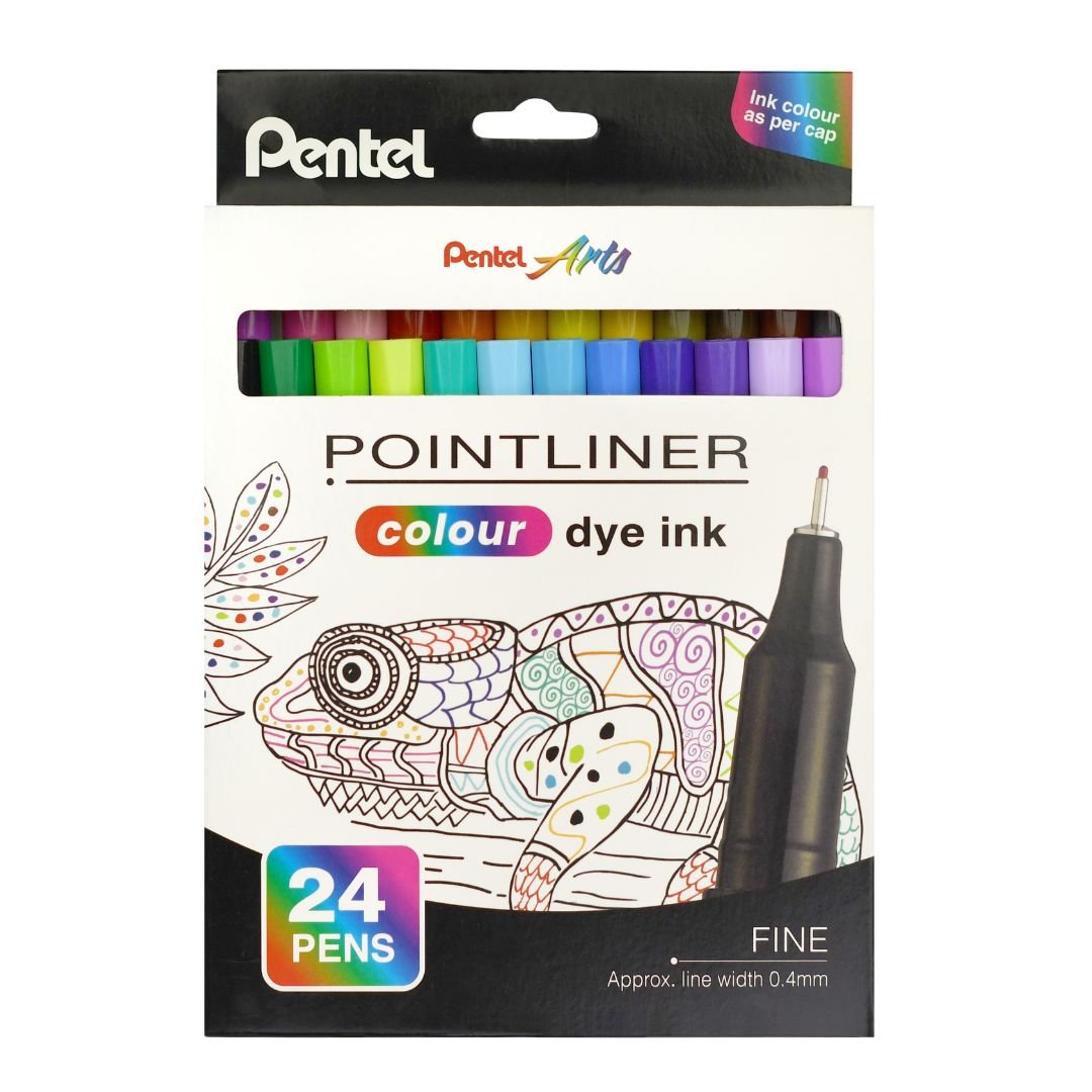 Pentel Pointliner Colour Fineliner Sets - Twenty Four - Pentel