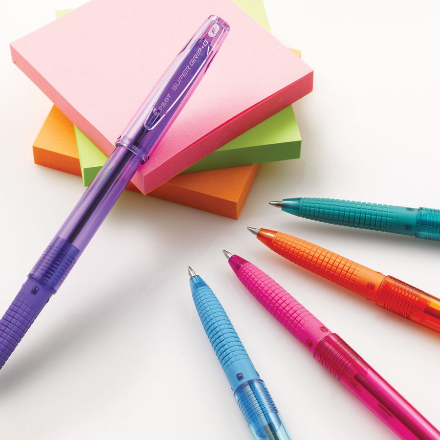Pilot Super Grip G Neon Retractable Ballpoint Pens - Peacock Green - Pilot