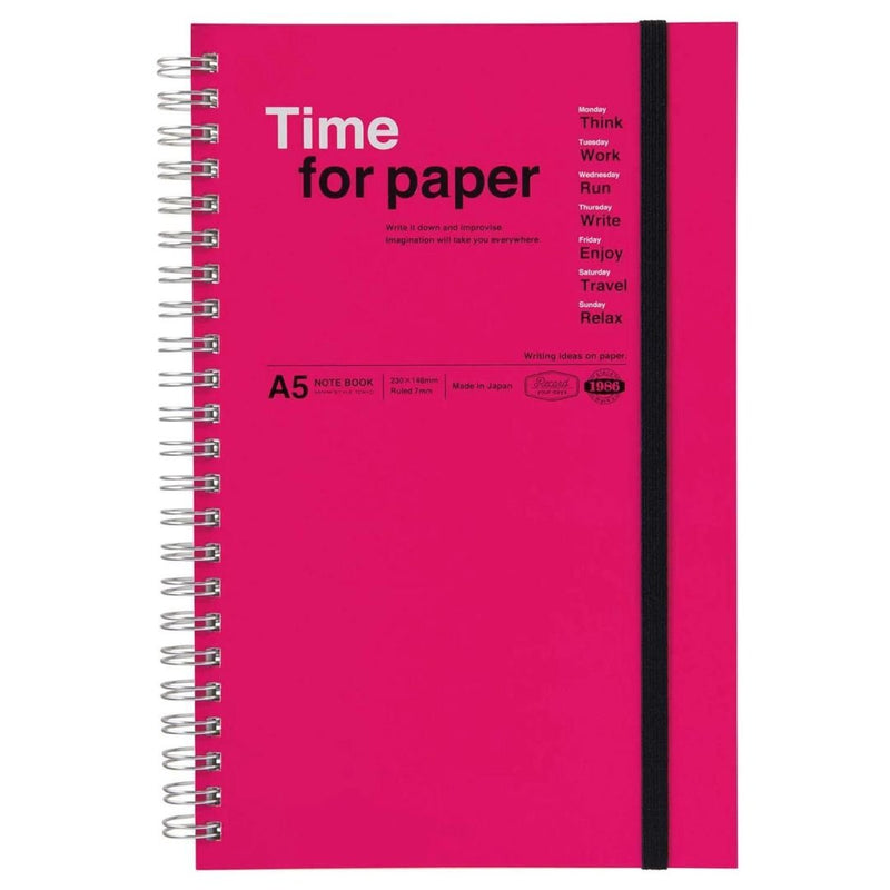 Pink A5 Time for Paper Notebook-Notebooks-Mark's Inc.-
