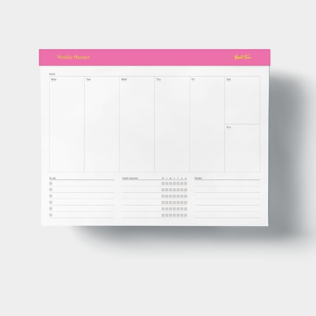 Pink Weekly Planner Tear - off Pad - Yop & Tom - Under the Rowan Trees