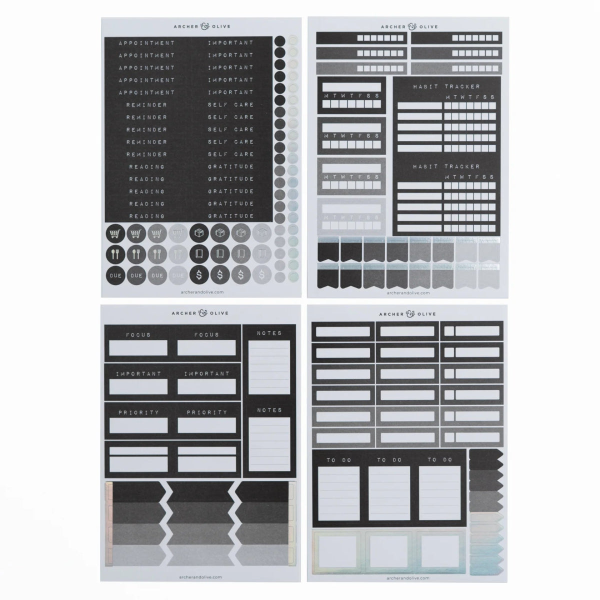 Planning Stickers Ink and Type - Archer & Olive - Archer & Olive