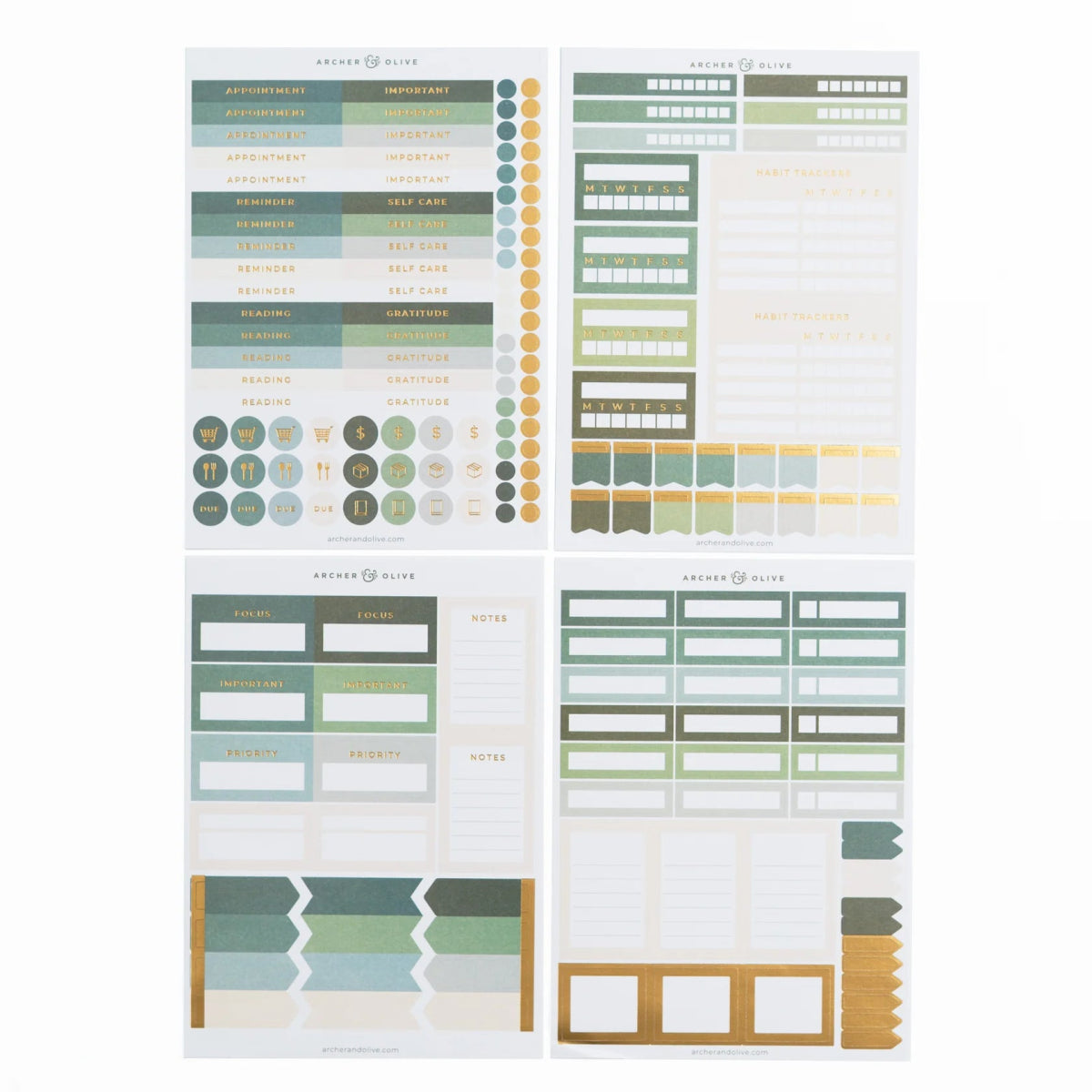 Planning Stickers Soft Nature - Archer & Olive - Archer & Olive