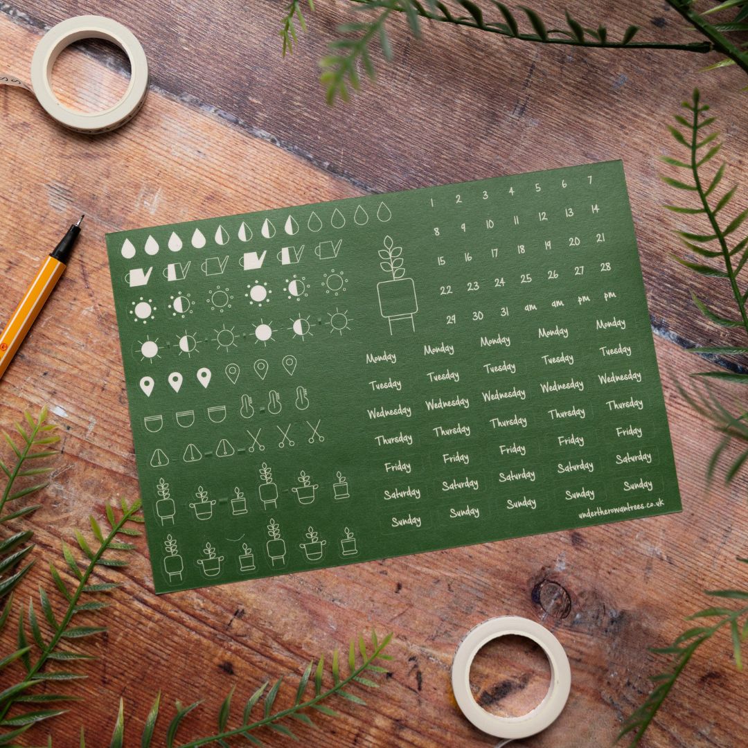 Plant Lover Sticker Sheets - Icons - Under the Rowan Trees
