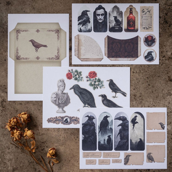 Poe's Raven Ephemera-Journalling Cards-Under the Rowan Trees-