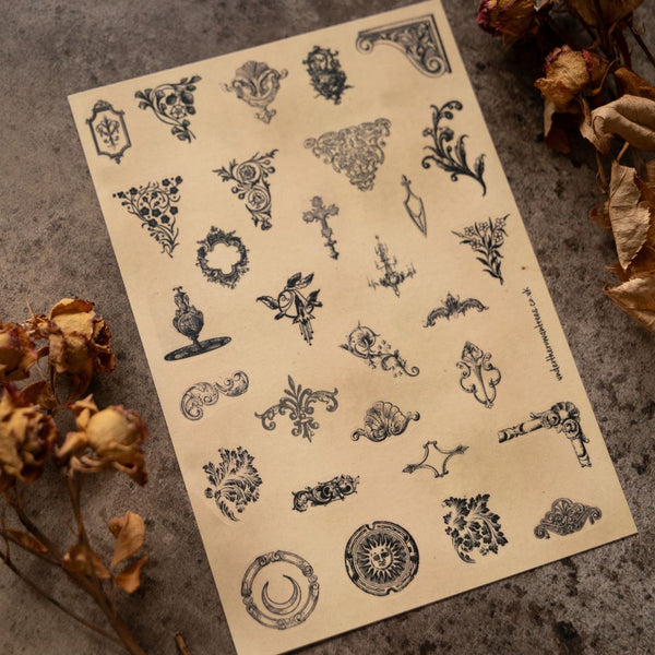 Poe's Raven Sticker Sheets-Stickers-Under the Rowan Trees-Decorative Elements Small