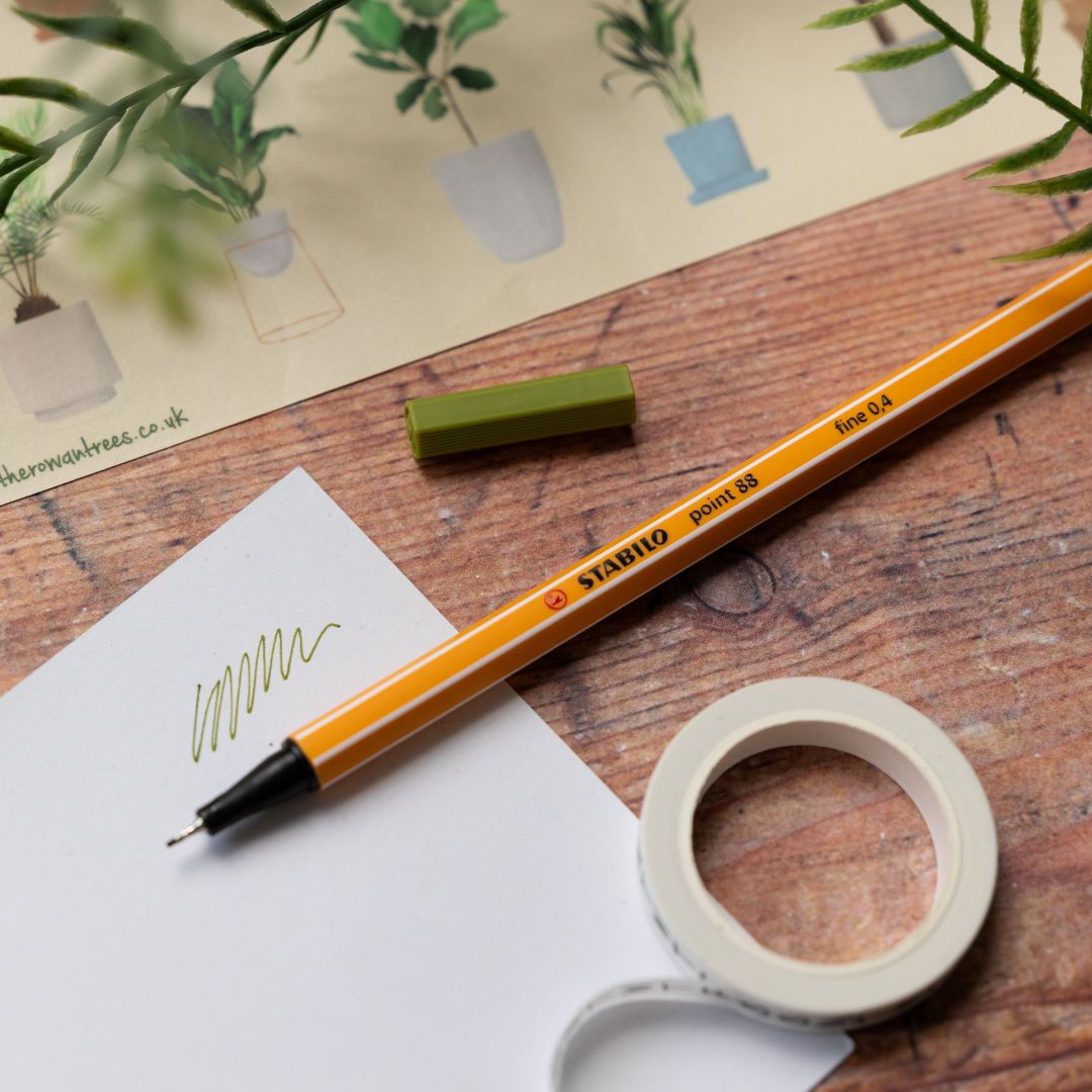 Point 88 Nature Colours Fine Tip Pen - Moss Green - Stabilo