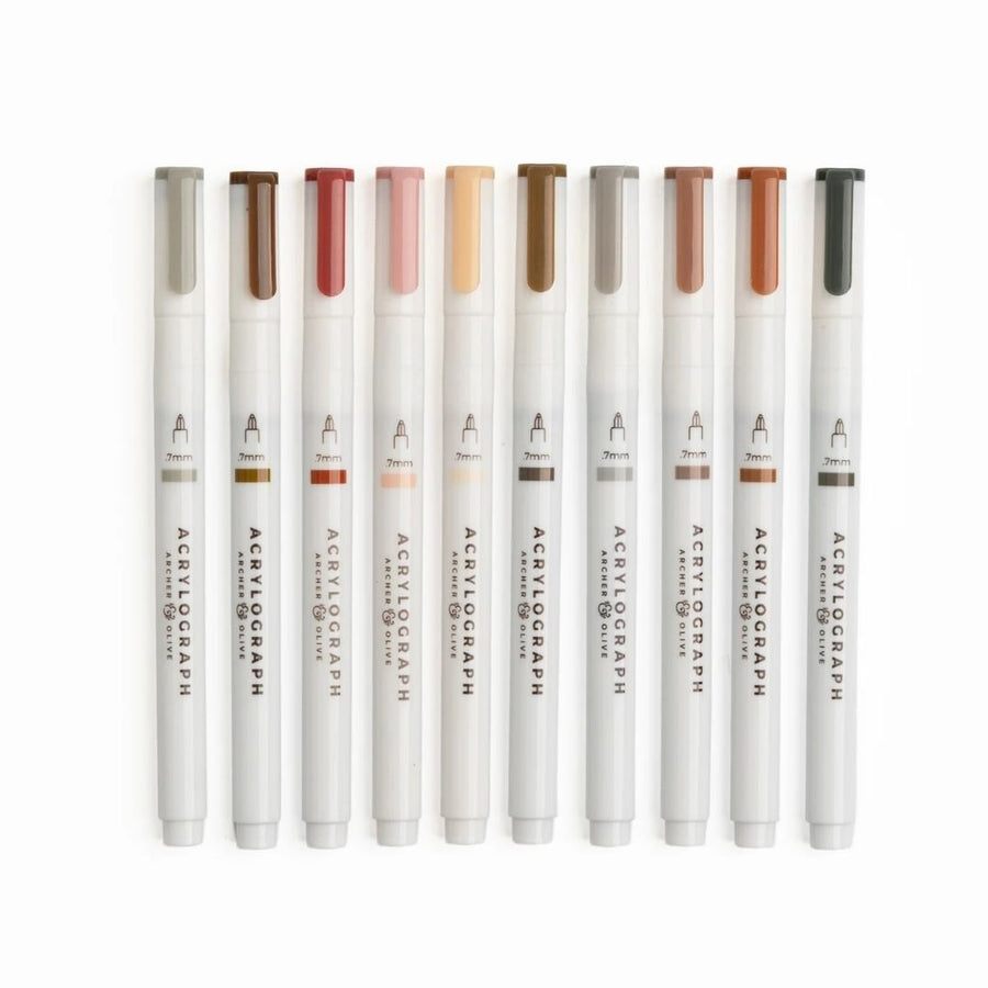 Quiet Corners Acrylograph Pens Set of 10 - Archer & Olive