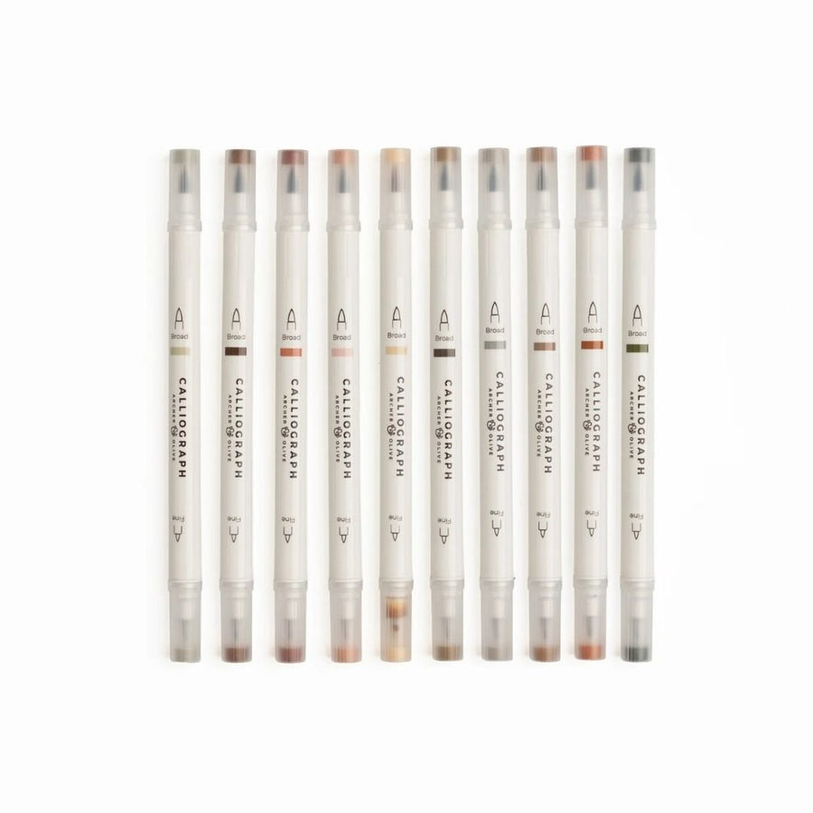 Quiet Corners Calliograph Pens Set of 10 - Archer & Olive