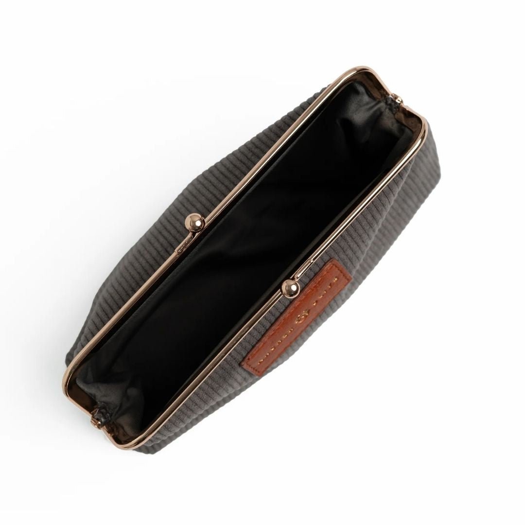 Quiet Corners Kiss-Lock Pouch Grey - Archer & Olive