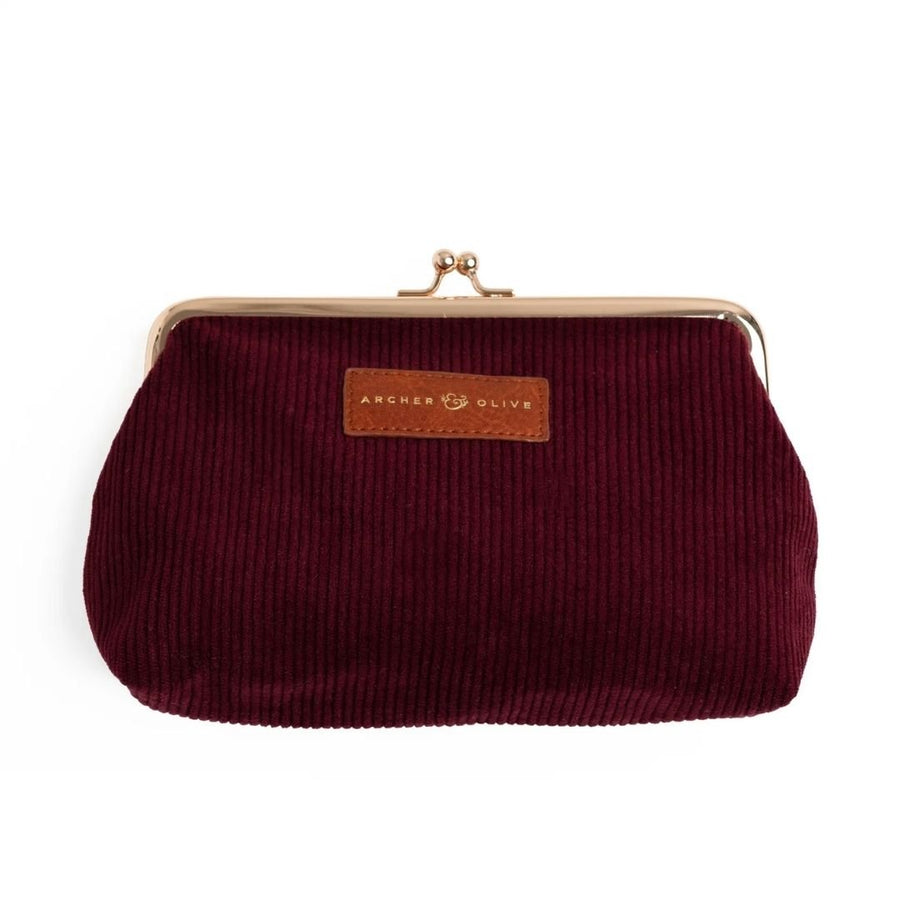 Quiet Corners Kiss-Lock Pouch Maroon - Archer & Olive