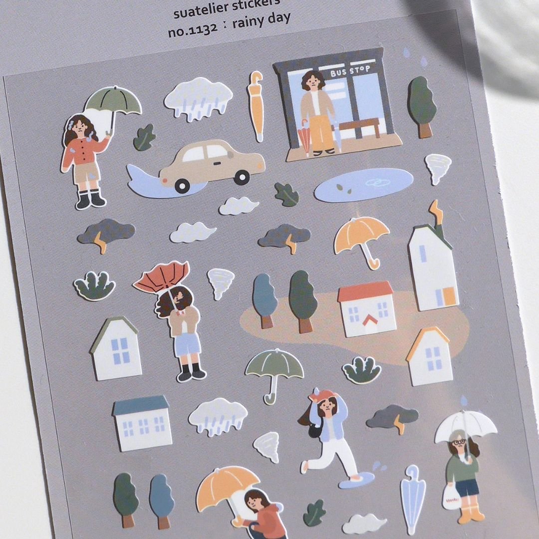 Rainy Day 1132 Suatelier Daily Deco Stickers - Suatelier