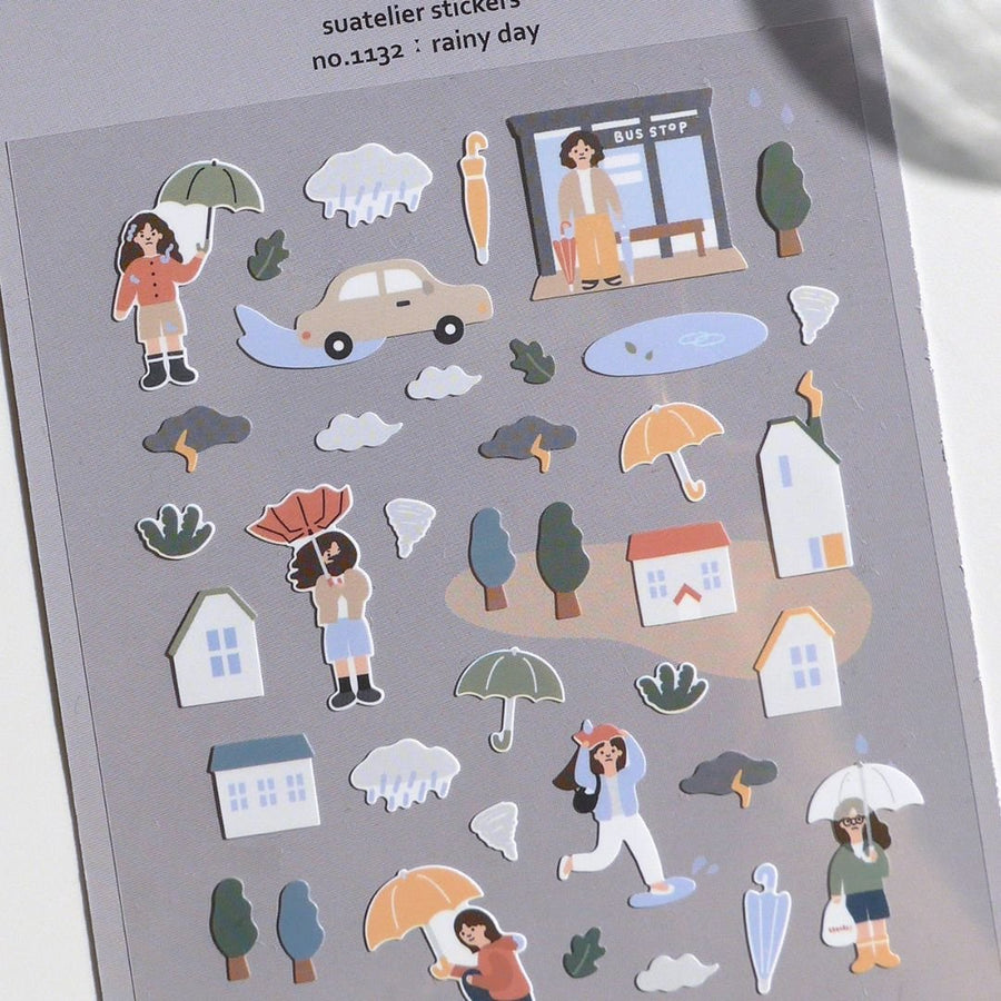 Rainy Day 1132 Suatelier Daily Deco Stickers - Suatelier