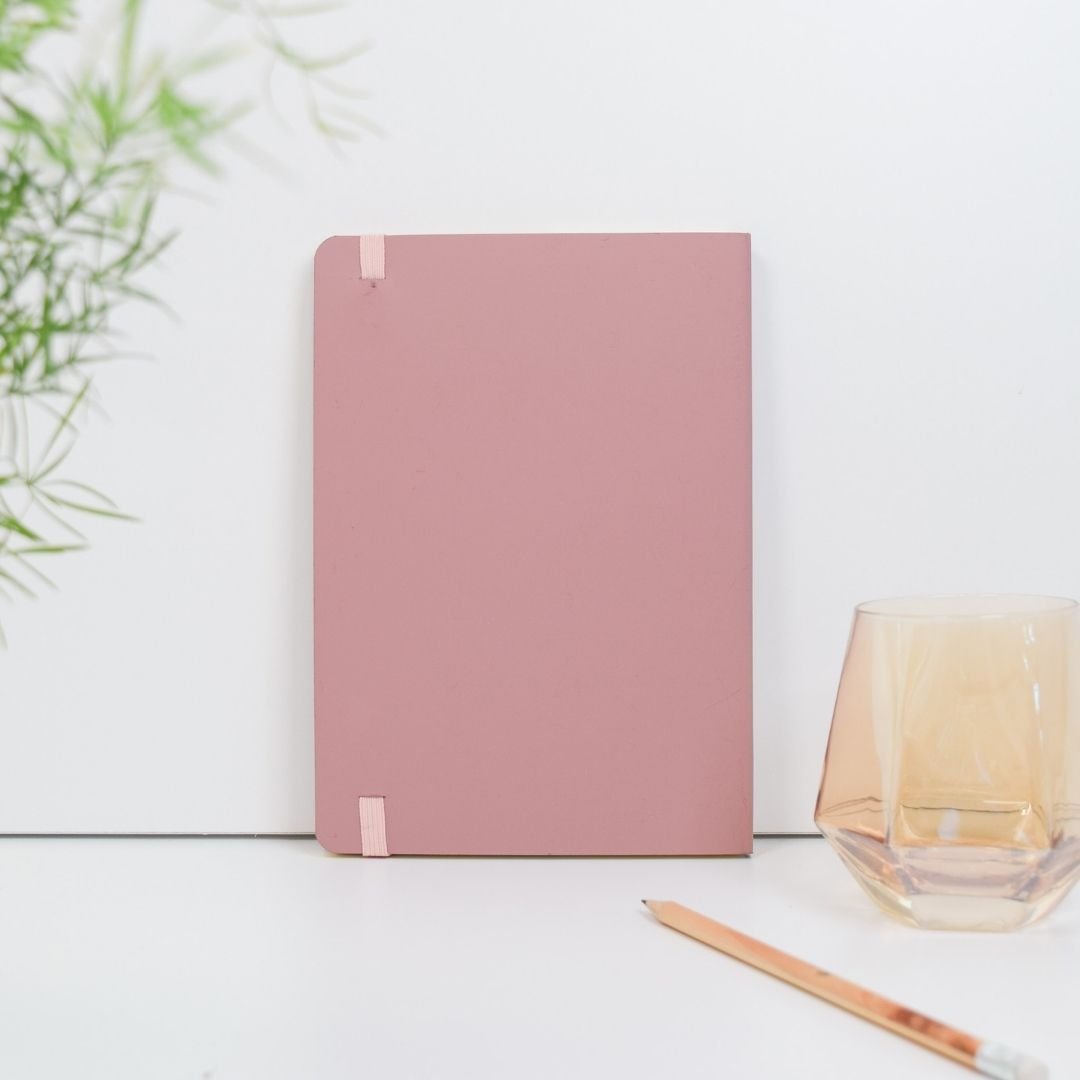 Recycled Leather A5 Lined Notebook Powder Pink - Vent for Change