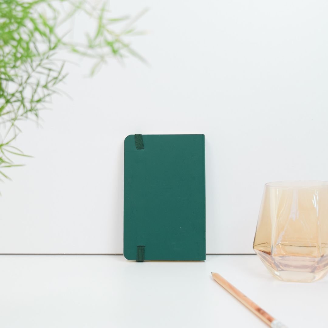 Recycled Leather A6 Lined Notebook Emerald Green - Vent for Change