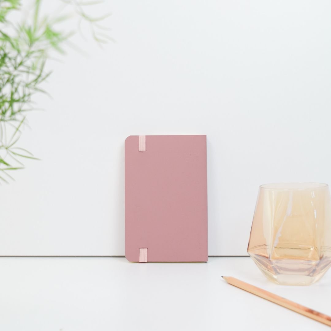 Recycled Leather A6 Lined Notebook Powder Pink - Vent for Change