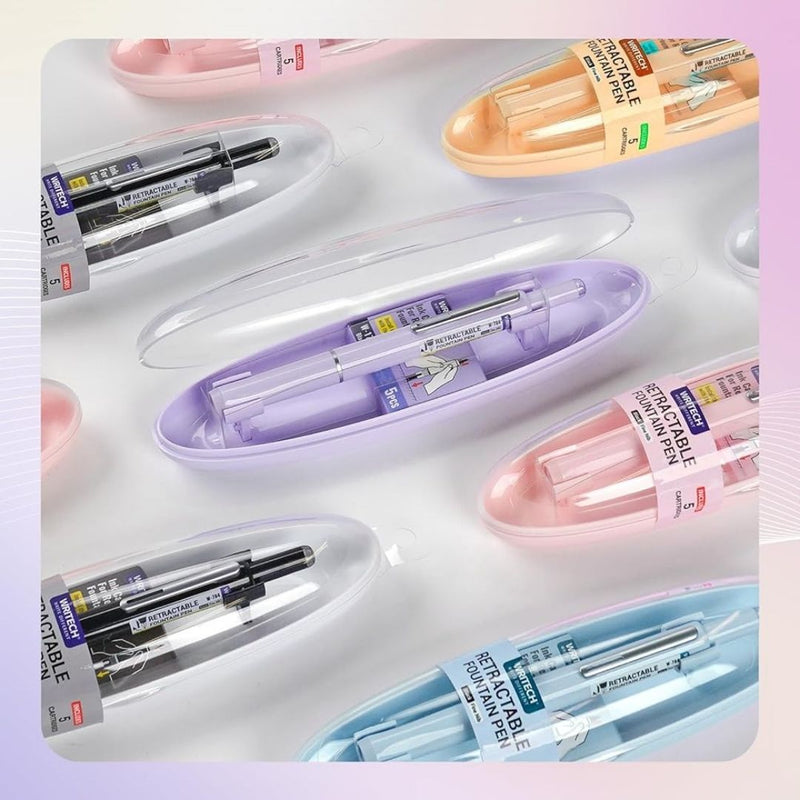Retractable Fountain Pens in hard case
