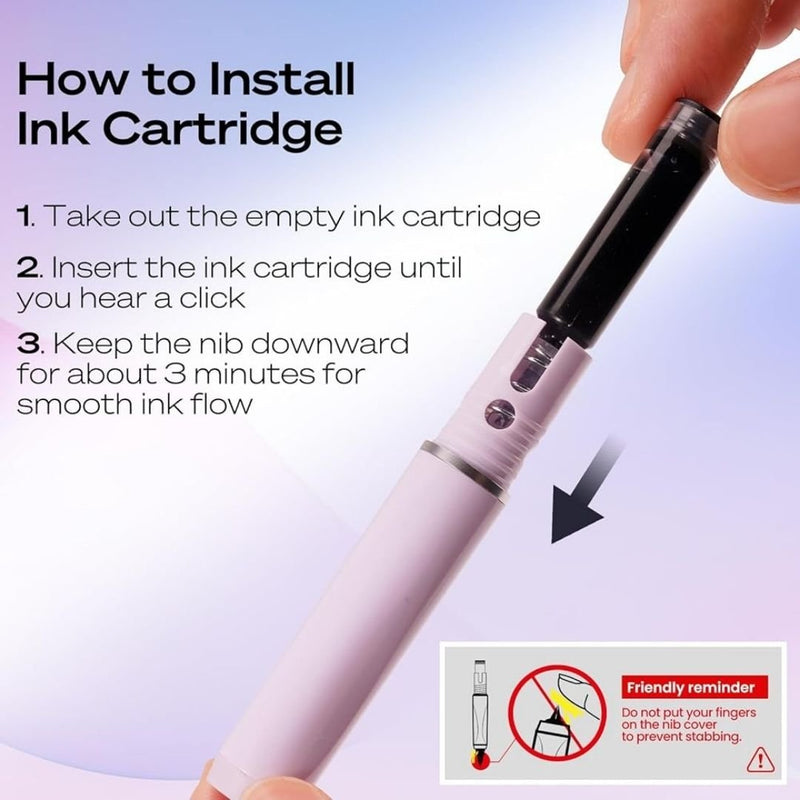 How to install the ink cartridge in Writech Retractable Fountain Pens