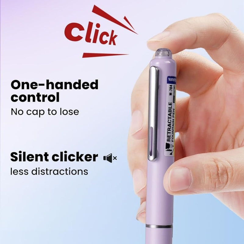 Writech Retractable Fountain Pens Silent Click Feature