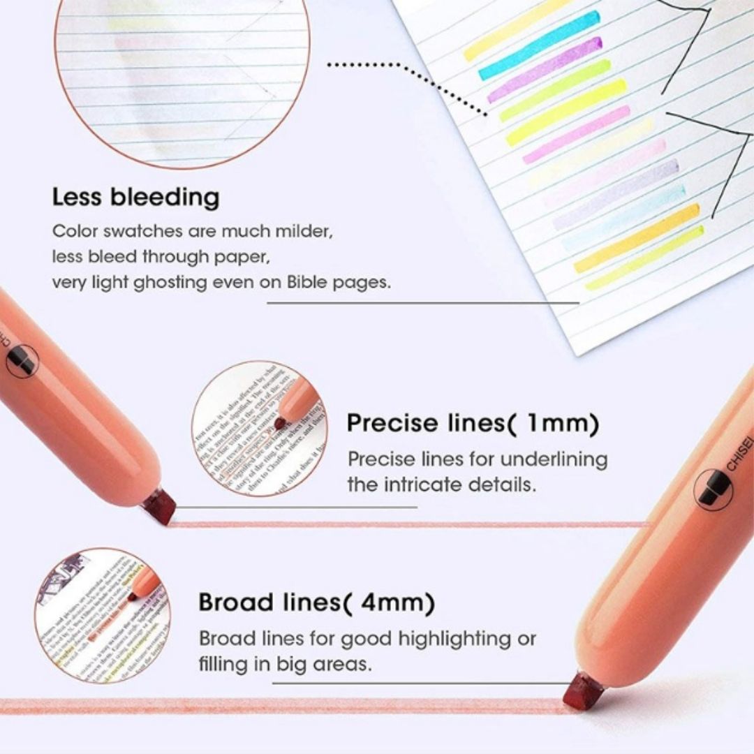 Retractable Highlighters Neon & Pastel - Writech - Under the Rowan Trees