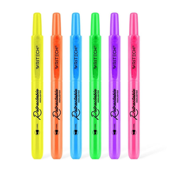 Retractable Highlighters Neon & Pastel-Pens-Writech-Neon Blue